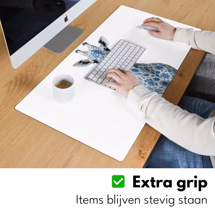 Bureau onderlegger - Giraffe - Delfts blauw - Dieren - Minimalistisch — 5