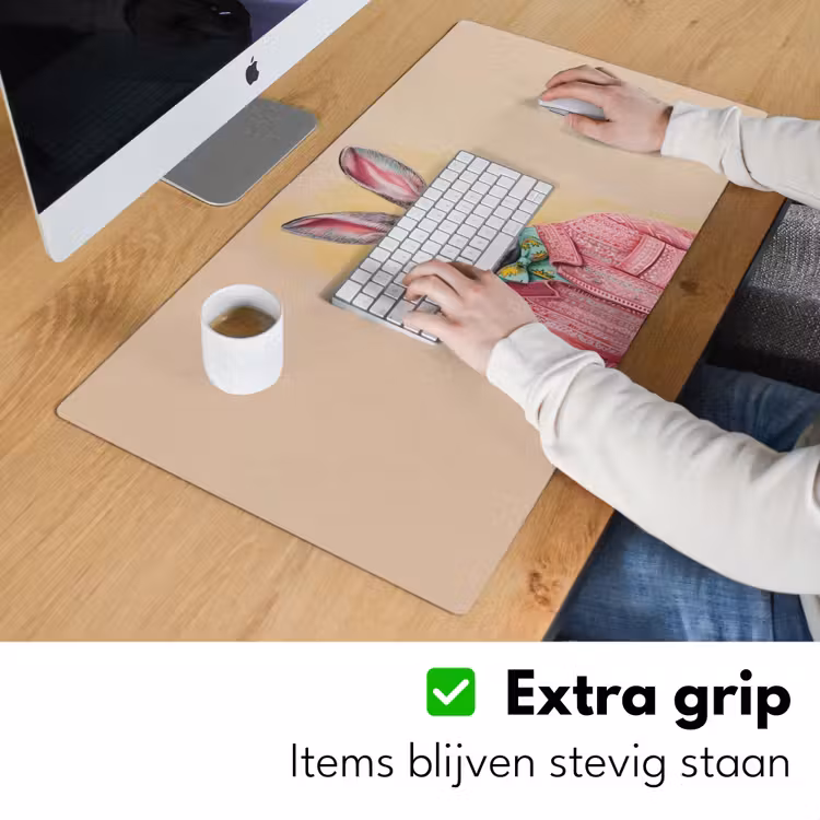 Bureau onderlegger - Grijs - Konijn - Blouse - Strik — 5