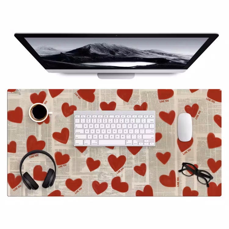 Bureau onderlegger - Hartjes - Krant - Loveyou — 3