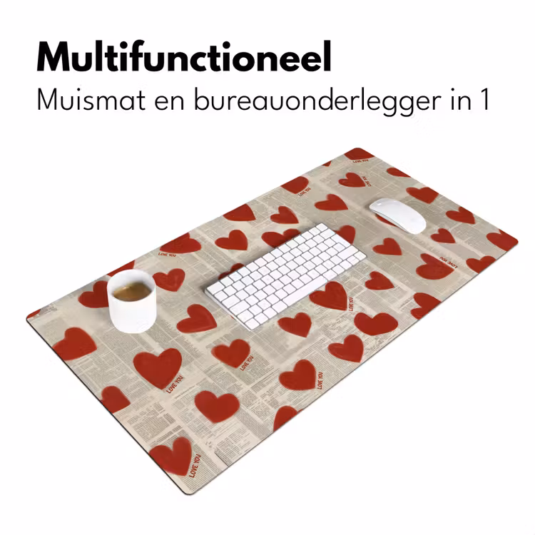 Bureau onderlegger - Hartjes - Krant - Loveyou — 6
