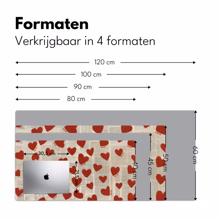 Bureau onderlegger - Hartjes - Krant - Loveyou — 7