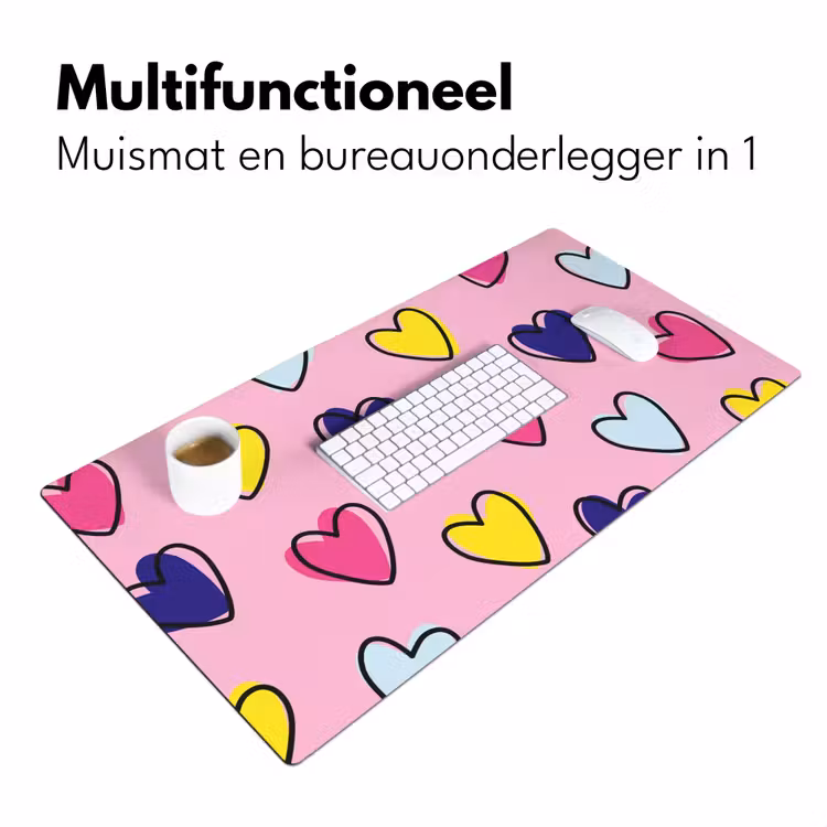 Bureau onderlegger - Hartjes - Valentijn - Patroon - Kleurrijk — 6