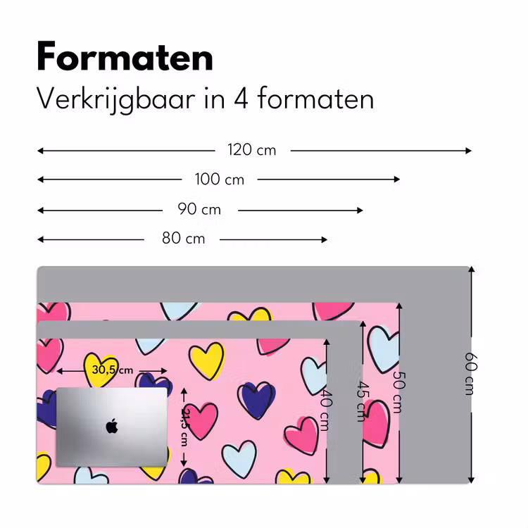 Bureau onderlegger - Hartjes - Valentijn - Patroon - Kleurrijk — 7