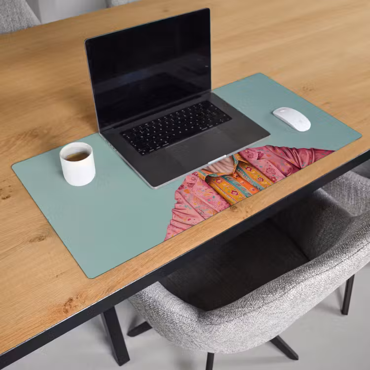 Bureau onderlegger - Hond - Overhemd - Bloemen - Bril — 2