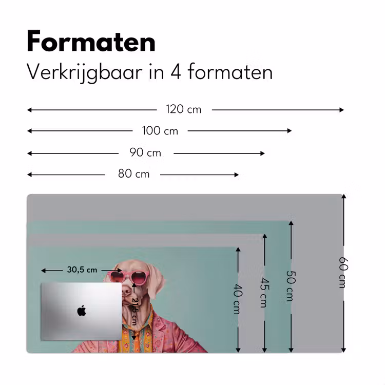 Bureau onderlegger - Hond - Overhemd - Bloemen - Bril — 7