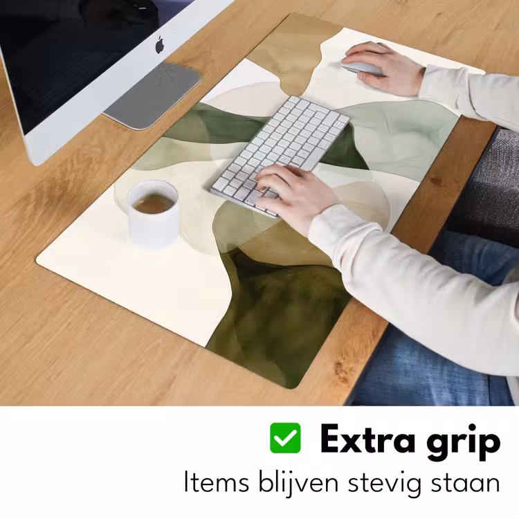 Bureau onderlegger - Japandi - Abstract - Groen — 5