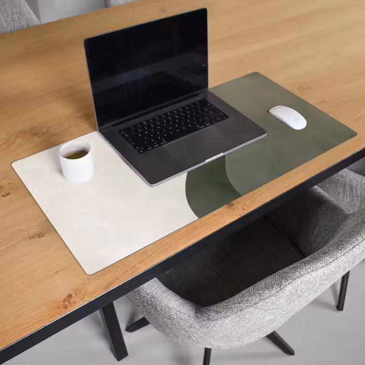 Bureau onderlegger - Japandi - Groen - Abstract - Modern — 2