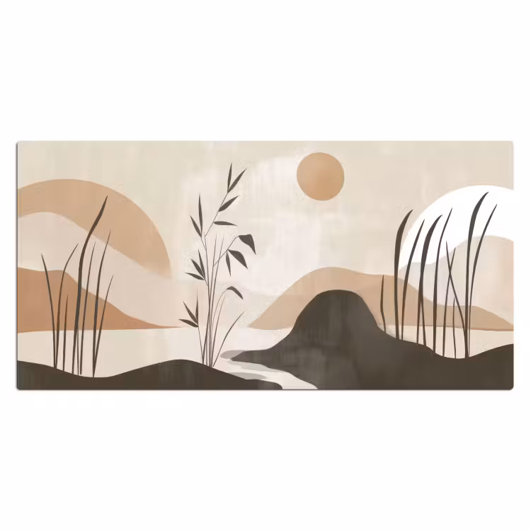 Bureau onderlegger - Japandi - Landschap - Beige — 1