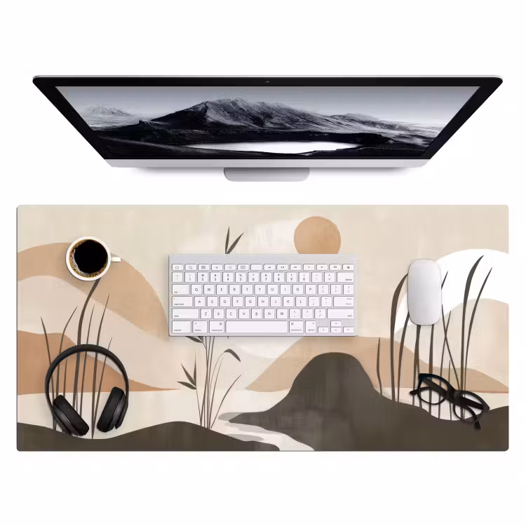Bureau onderlegger - Japandi - Landschap - Beige — 3