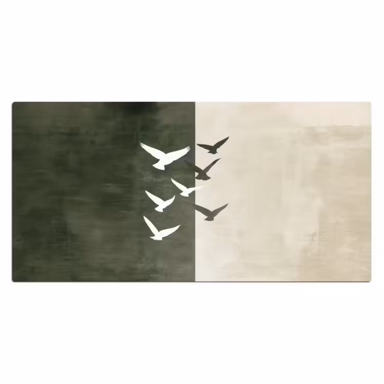 Bureau onderlegger - Japandi - Vogel - Groen — 1