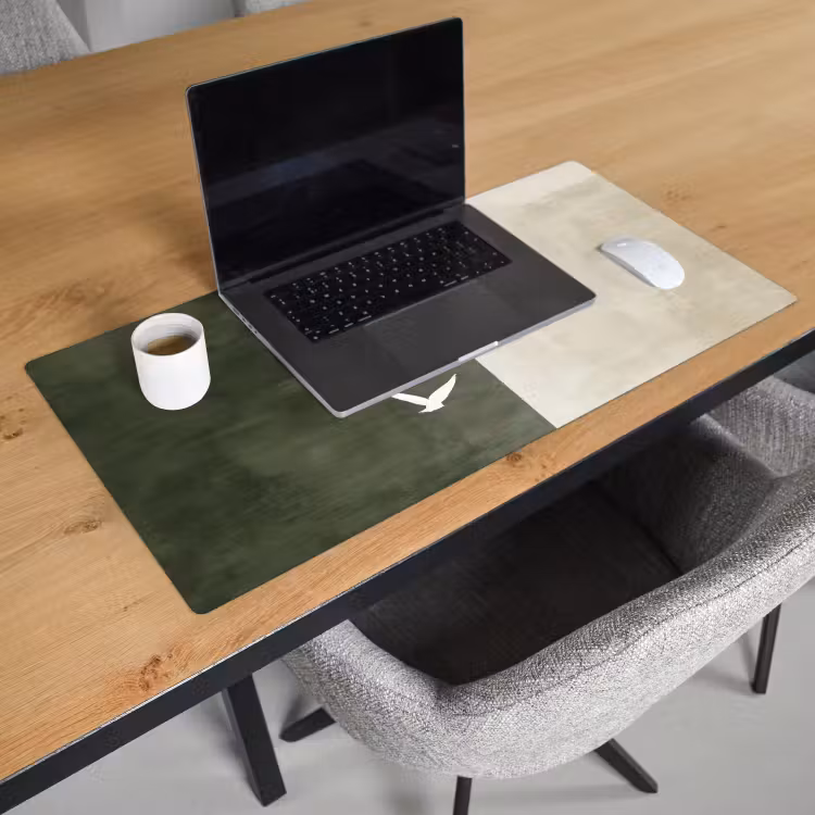 Bureau onderlegger - Japandi - Vogel - Groen — 2