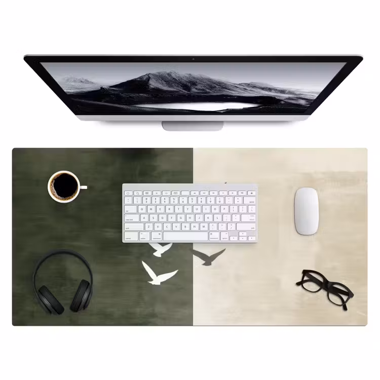 Bureau onderlegger - Japandi - Vogel - Groen — 3