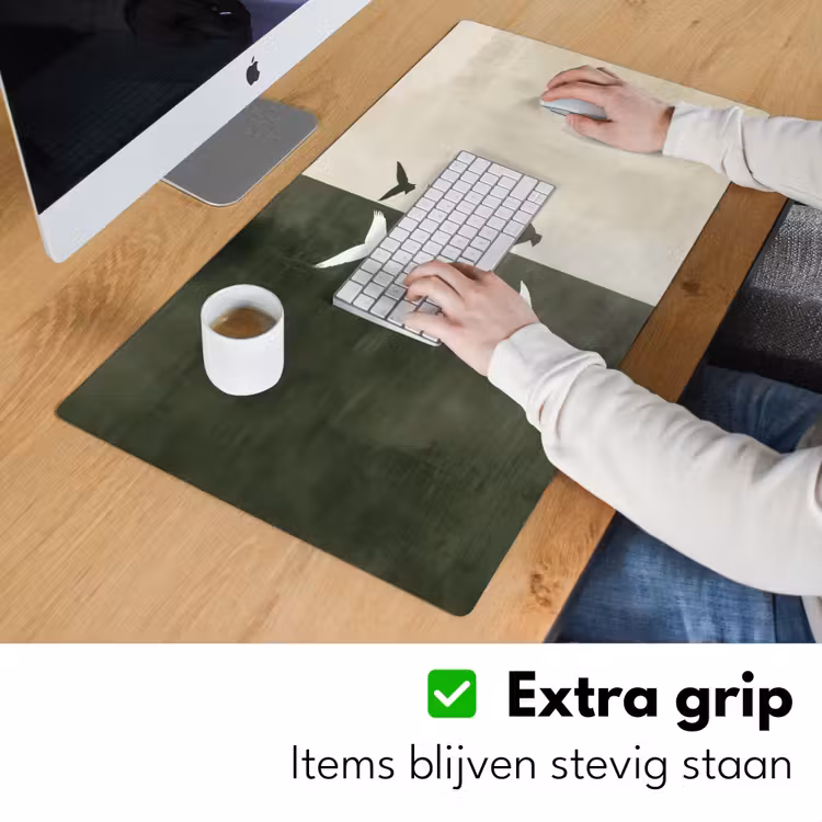 Bureau onderlegger - Japandi - Vogel - Groen — 5