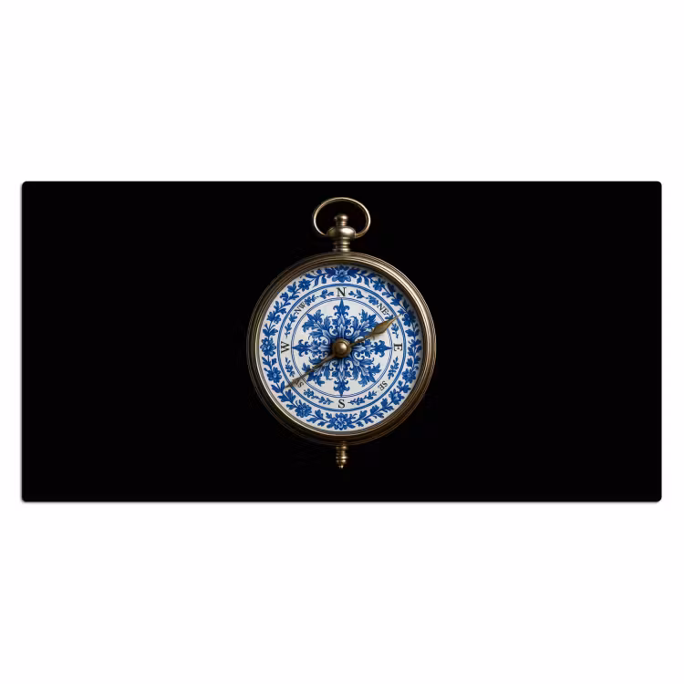 Bureau onderlegger - Kompas - Delfts blauw - Zwart — 1