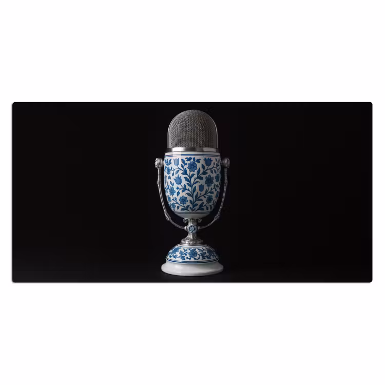 Bureau onderlegger - Microfoon - Delfts blauw - Muziek — 1