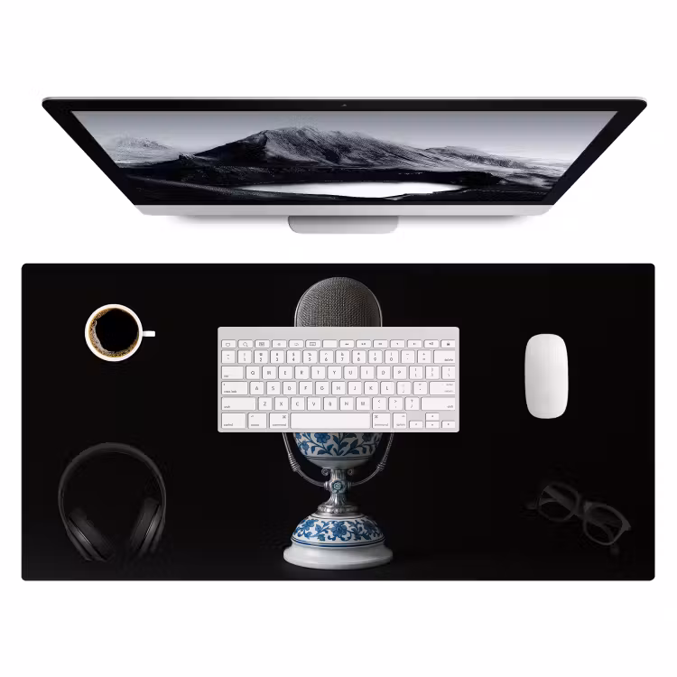 Bureau onderlegger - Microfoon - Delfts blauw - Muziek — 3