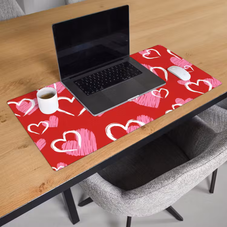 Bureau onderlegger - Patroon - Hartjes - Roze - Valentijn — 2