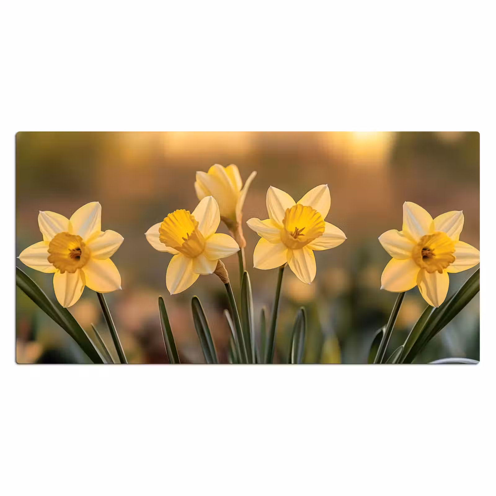 Bureau onderlegger - Bloemen - Geel - Wazig — 1