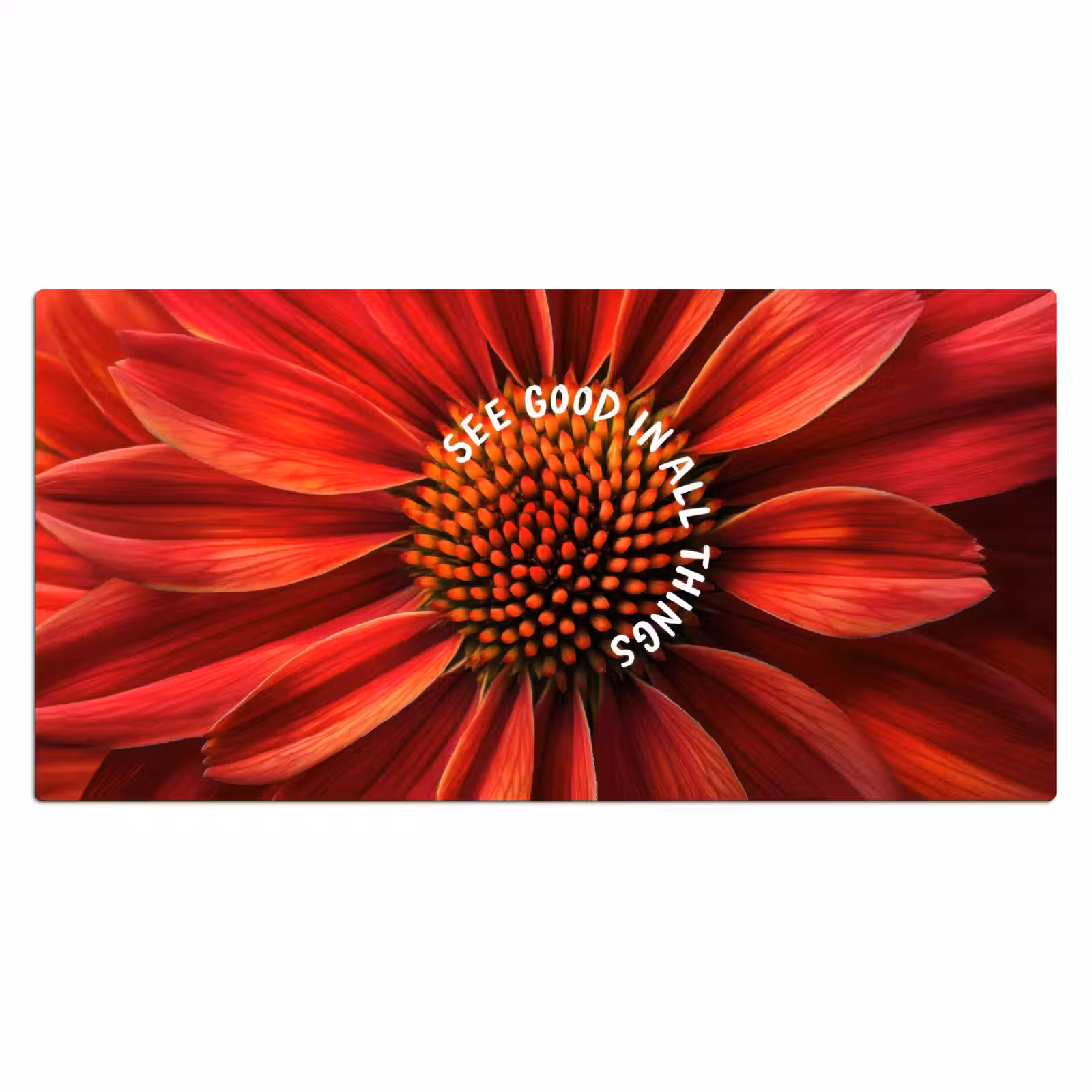 Bureau onderlegger - Close up - Bloem - Quote - Rood — 1
