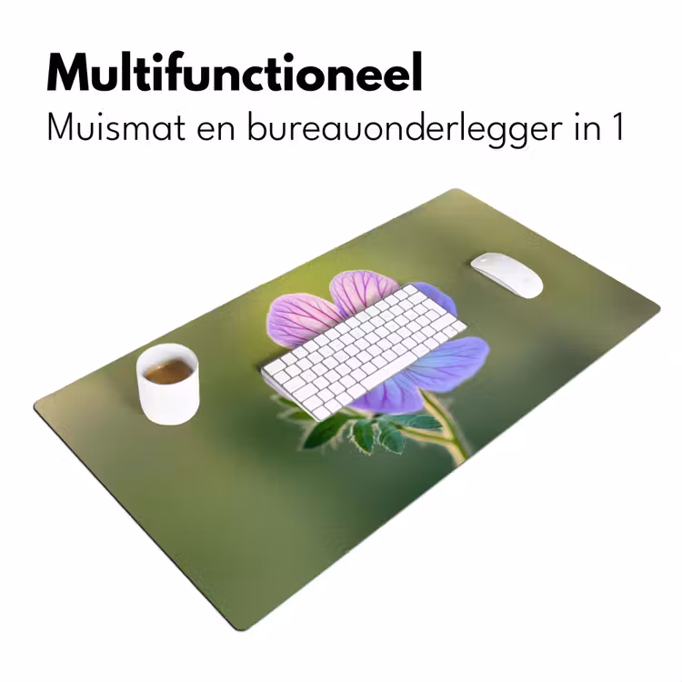Bureau onderlegger - Bloem - Close up - Paars — 6