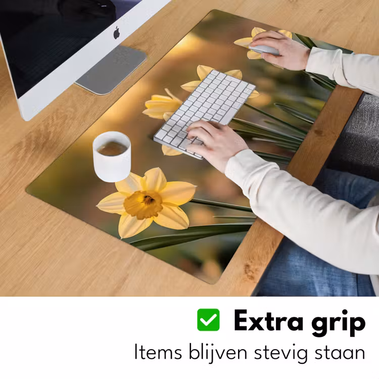 Bureau onderlegger - Bloemen - Geel - Wazig — 5
