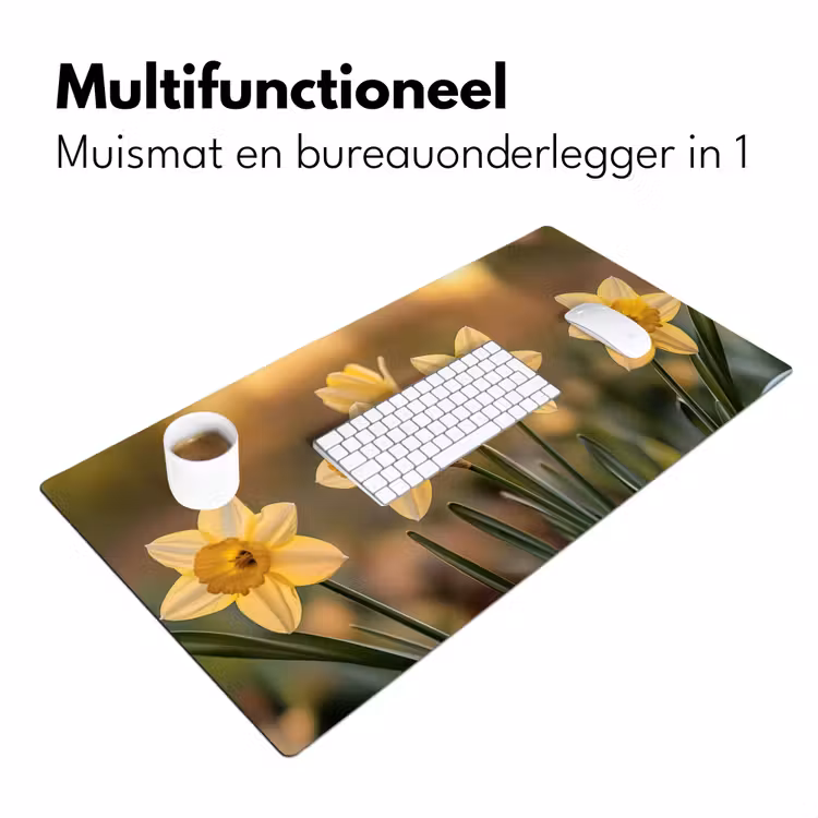 Bureau onderlegger - Bloemen - Geel - Wazig — 6