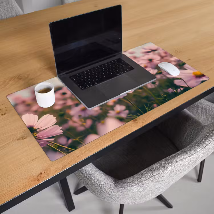 Bureau onderlegger - Bloemen - Paars - Wazig — 2