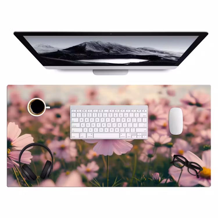 Bureau onderlegger - Bloemen - Paars - Wazig — 3