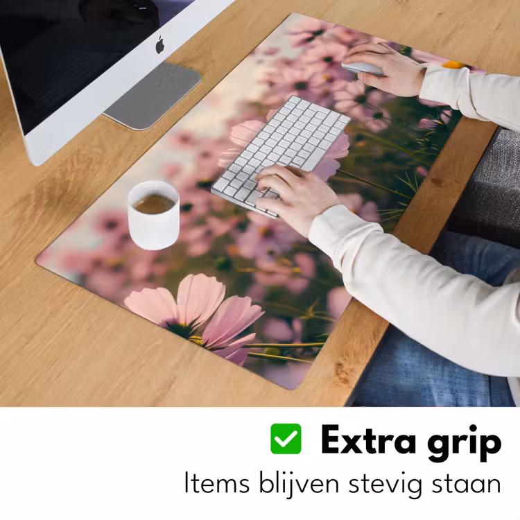 Bureau onderlegger - Bloemen - Paars - Wazig — 5
