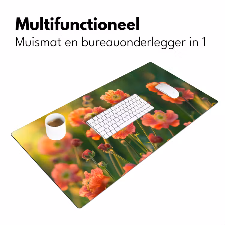 Bureau onderlegger - Bloemenveld - Zonnestralen - Oranje — 6