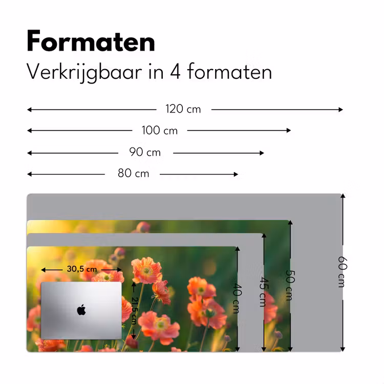 Bureau onderlegger - Bloemenveld - Zonnestralen - Oranje — 7