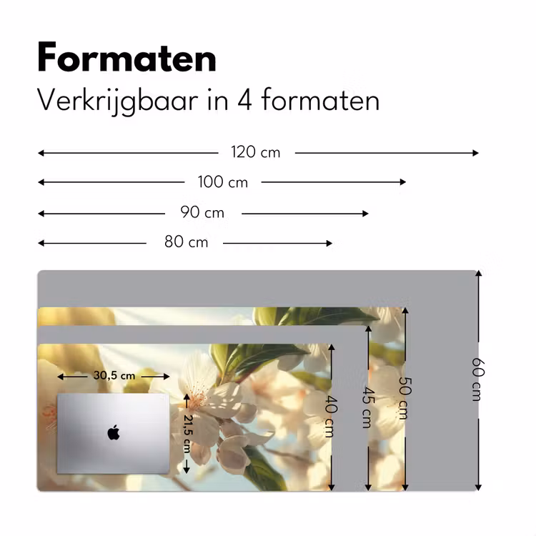 Bureau onderlegger - Bloesems - Wit - Zonnestralen - Bloemblaadjes — 7