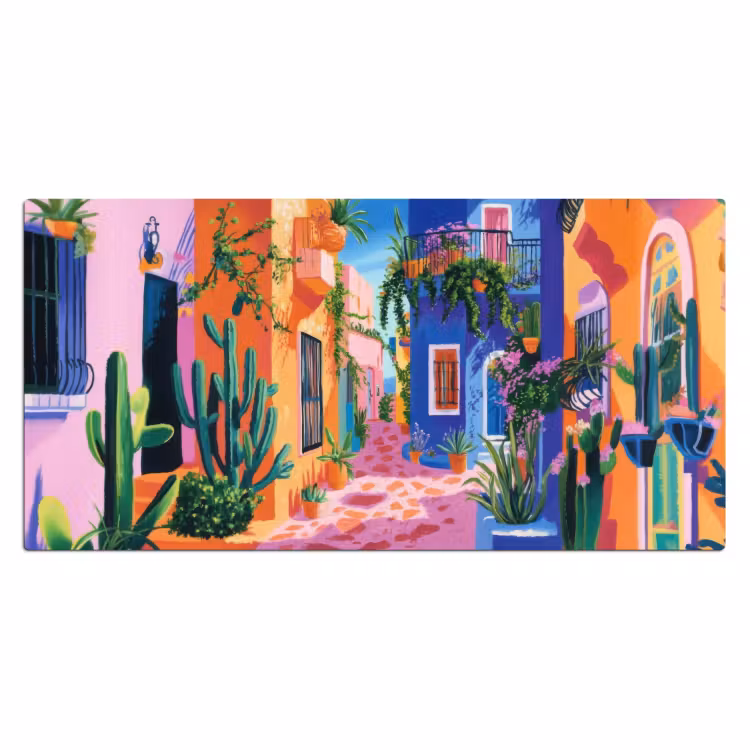Bureau onderlegger - Geel - Blauw - Oranje - Huis — 1