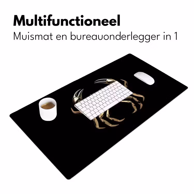 Bureau onderlegger - Goud - Krab - Dieren - Zwart — 6