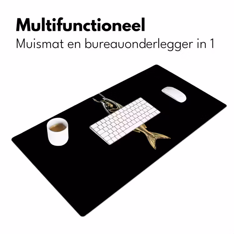 Bureau onderlegger - Goud - Vis - Haak - Zwart — 6