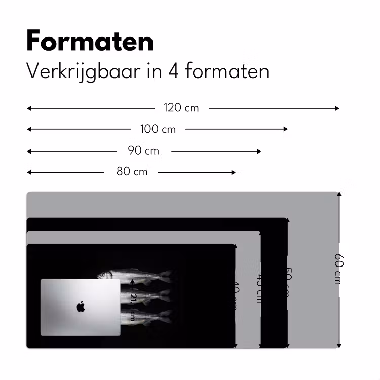 Bureau onderlegger - Haring - Vissen - Zwart — 7