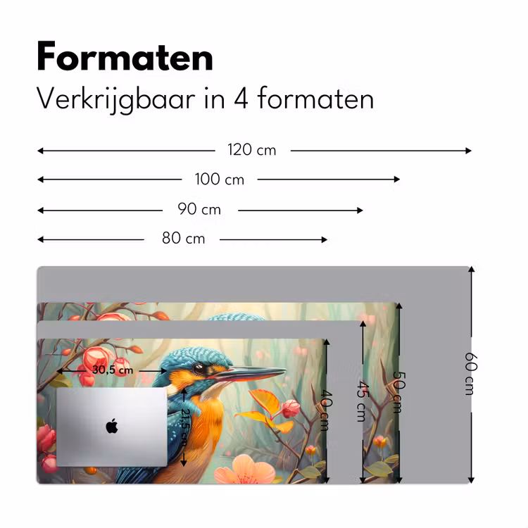 Bureau onderlegger - IJsvogel - Bloesem - Natuur - Vogels - Bloemen — 7