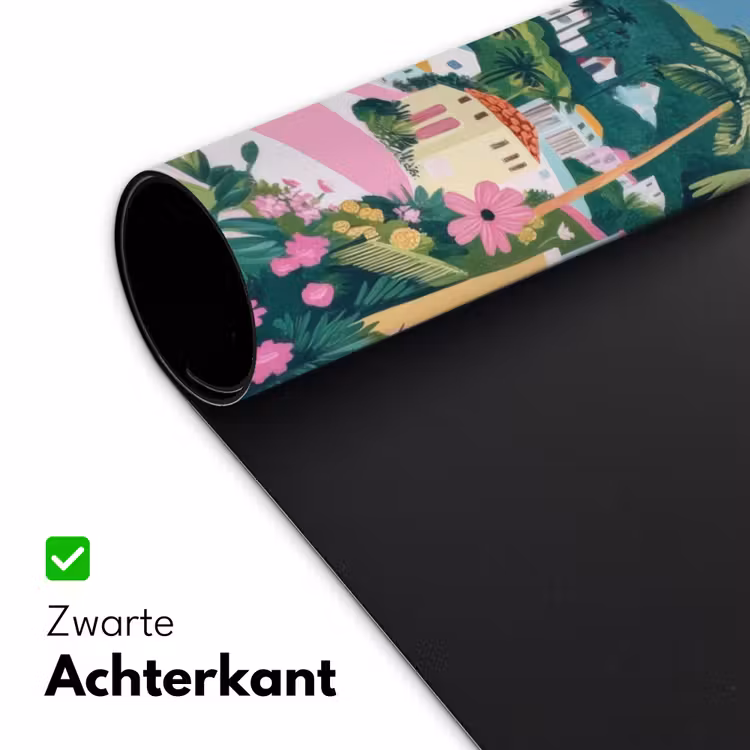 Bureau onderlegger - Kleurrijk - Huizen - Heuvels - Roze — 4