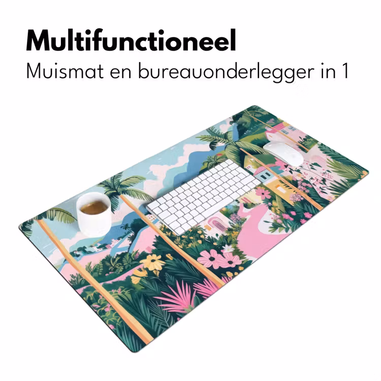 Bureau onderlegger - Kleurrijk - Huizen - Heuvels - Roze — 6