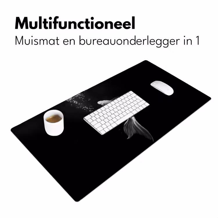 Bureau onderlegger - Koi - Vis - Wit - Zwart — 6