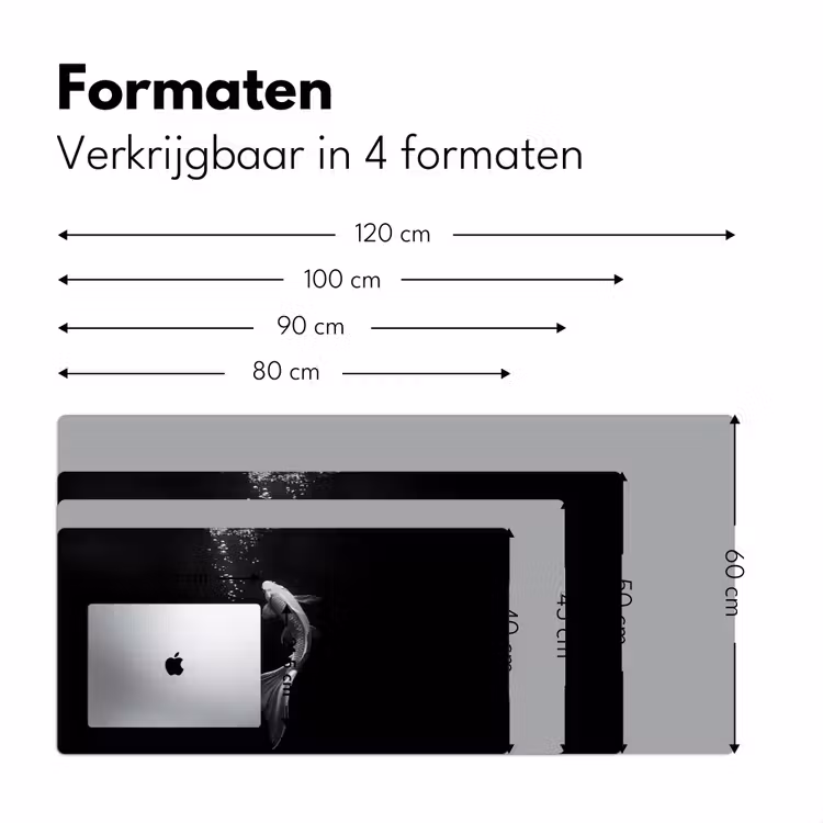 Bureau onderlegger - Koi - Vis - Wit - Zwart — 7