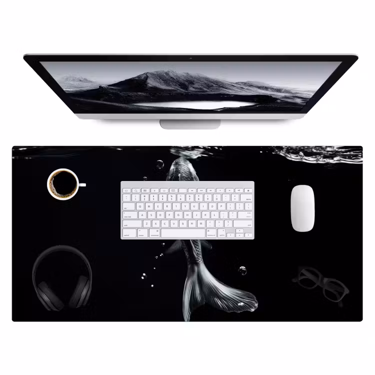 Bureau onderlegger - Koi - Vissen - Water - Zwart — 3
