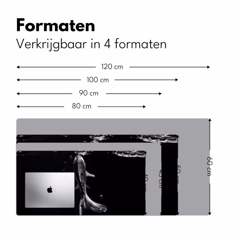 Bureau onderlegger - Koi - Vissen - Water - Zwart — 7