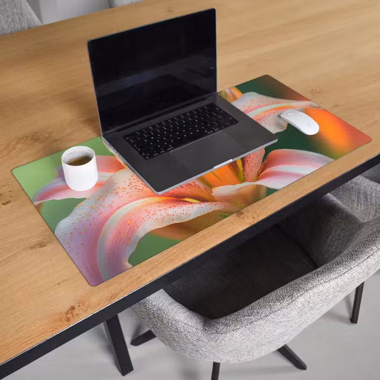 Bureau onderlegger - Lelie - Close up - Lichtroze — 2