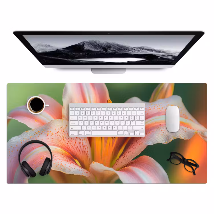 Bureau onderlegger - Lelie - Close up - Lichtroze — 3