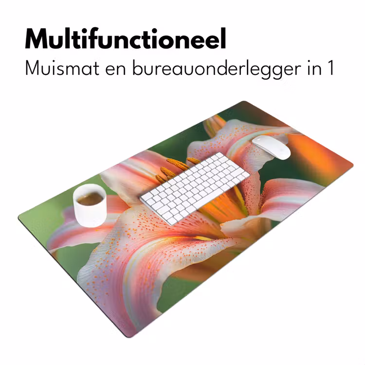 Bureau onderlegger - Lelie - Close up - Lichtroze — 6