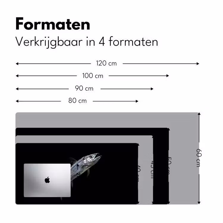 Bureau onderlegger - Makreel - Vis - Zwart — 7