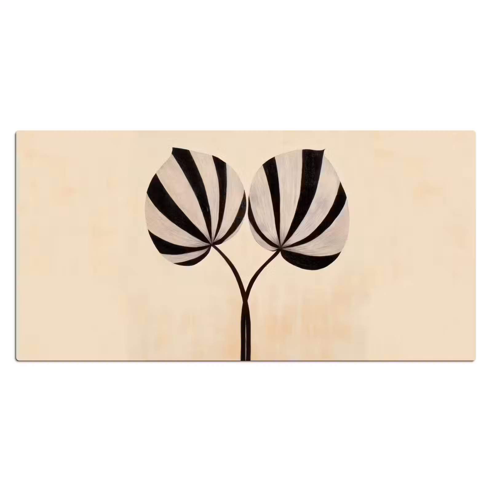 Bureau onderlegger - Bladeren - Gestreept - Stengel - Beige — 1