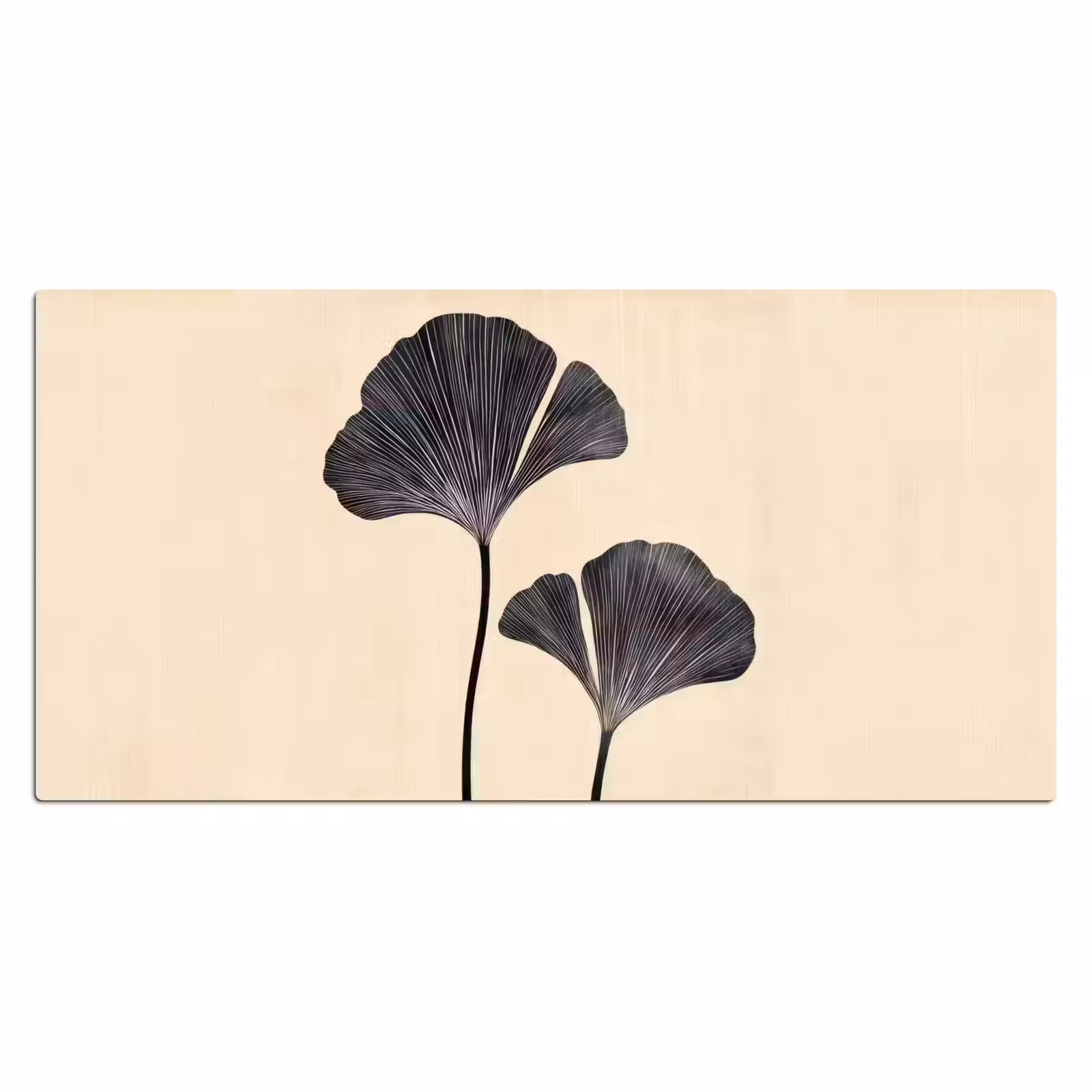 Bureau onderlegger - Bladeren - Minimalistisch - Zwart — 1
