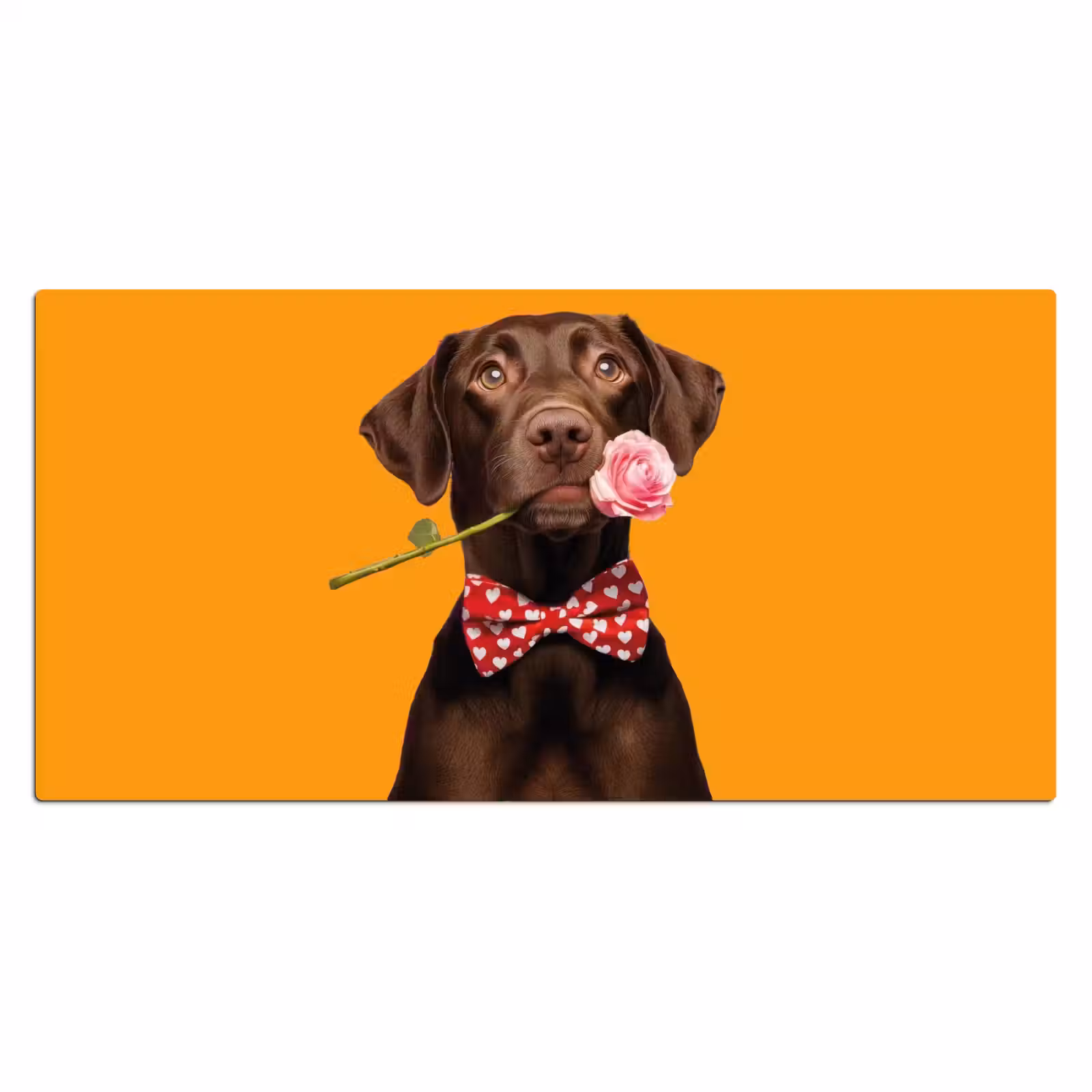 Bureau onderlegger - Hond - Oranje - Roos - Valentijn — 1